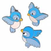 ZYCX123 3Pcs-/ set-Mignon(Bleu) Oiseau Cartoon Broche