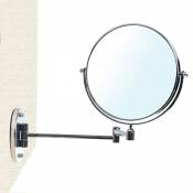 HIMRY Miroir de Maquillage, 7X Grossissement, Ø 20 cm Miroir Mural, Pliable Miroir de Salle de Bain, Double Visage Miroir de Mural, Tournant Miroir de