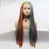 Women's Wigs Braids Multi-color Color Braids Chemical