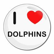 I Love Dolphins - Miroir compact rond de 77 mm