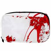 TIZORAX Cosmetic Bags Flower Butterfly Red High Heels