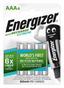 Energizer Piles Rechargeables AAA, Recharge Extreme, Lot de 4