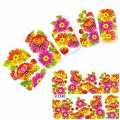 Just Fox – Stickers Fleurs multicolores pour ongles