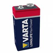 VARTA Longlife Max Power 9V Block 6LR61 Alkaline E-Block Battery (1-pack) - Made in Germany - ideal for fire alarms, smoke detectors, tuners