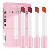 Matte Cigarette Lipstick Set, 4Pcs Ensemble de brillant