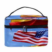 TIZORAX National Flags Cosmetic Bag Travel Toiletry