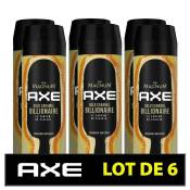 AXE Déodorant Homme Magnum Gold Caramel Bodyspray - 48h de Fraîcheur Non-Stop - Antibactérien - Lot de 6 x 200 ml - 1,2 L