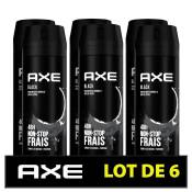 AXE Déodorant Homme Bodyspray Black - 48h de Fraîcheur Non-Stop - Antibactérien - Lot de 6 x 200 ml - 1,2 L