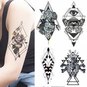 8 tatouages temporaires - geométrique minimaliste