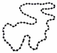 Collier de perles pour femme Noir 70 cm