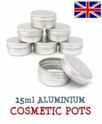 5 x 15ml Aluminium Lip Balm Pots 15ml Capacity Empty