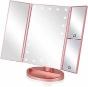 ZRSA Miroir Maquillage Lumineux LED Batterie Miroir