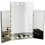 Beautify Miroir de Maquillage Triple Style hollywoodien