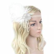 Fenical Bandeau de cheveux de plumes strass Headband
