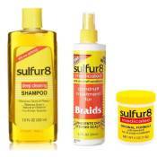 SULFUR 8 shampooing /pommade/braid spray lot 3 anti