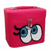 Big Eyes Cosmetic Box Bag Cosmetic Makeup Box, Red