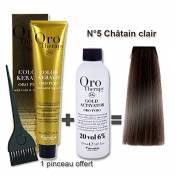 Lot coloration cheveux 100 ml Oro Therapy châtain