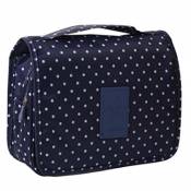 Deep Blue Polka Dot Cosmetic sac de rangement sac pliable