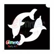 Glimmer Body Art Glitter Tattoo Stencils - Twin Dolphin