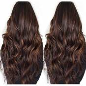 Highlights Color Human Hair Wigs Body Wave Glueless