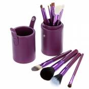Coupe Cuir Violette Ensemble De 12 Maquillage Pinceaux