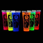 UV Glow Lot de 6 tubes de peinture fluorescente pour