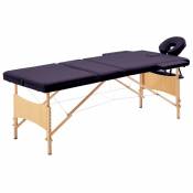 Vidaxl vidaXL Table de massage pliable 3 zones Bois