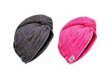 Carenesse Lot de 2 turbans pour cheveux - En coton